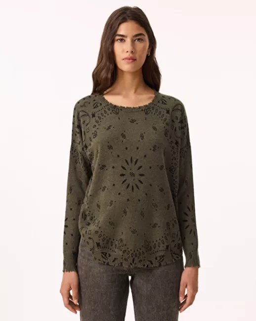 Kujten Pulls & Sweats | Pull Mela Bandana Pull cachemire col rond femme liquette KAKIFONCE