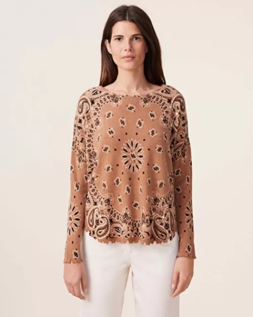 Kujten Pulls & Sweats | Pull Mela Bandana Pull Cachemire Col Rond Liquette, 2 fils CARAMELO