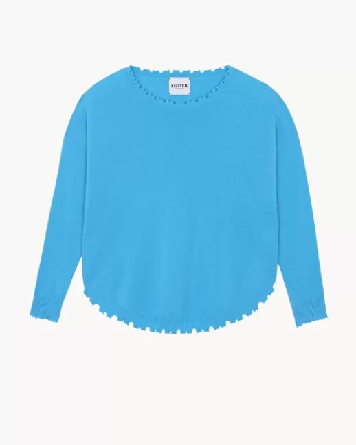 Kujten Pulls & Sweats | Pull Mela Pull Cachemire Col Rond Liquette, 2 fils BLEUFLUO