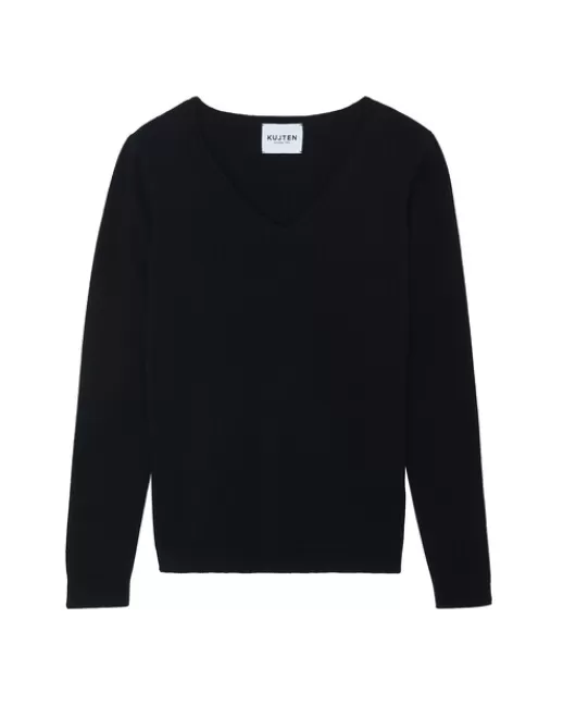 Kujten Pulls & Sweats | Pull Vicky Pull cachemire manches longues basic Noir